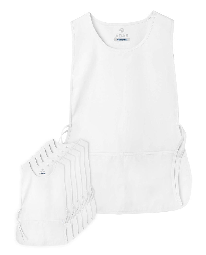 Adar Uniforms Universal Unisex Cobbler Apron 6 Pack - 7026 - WHT - R - Image 1